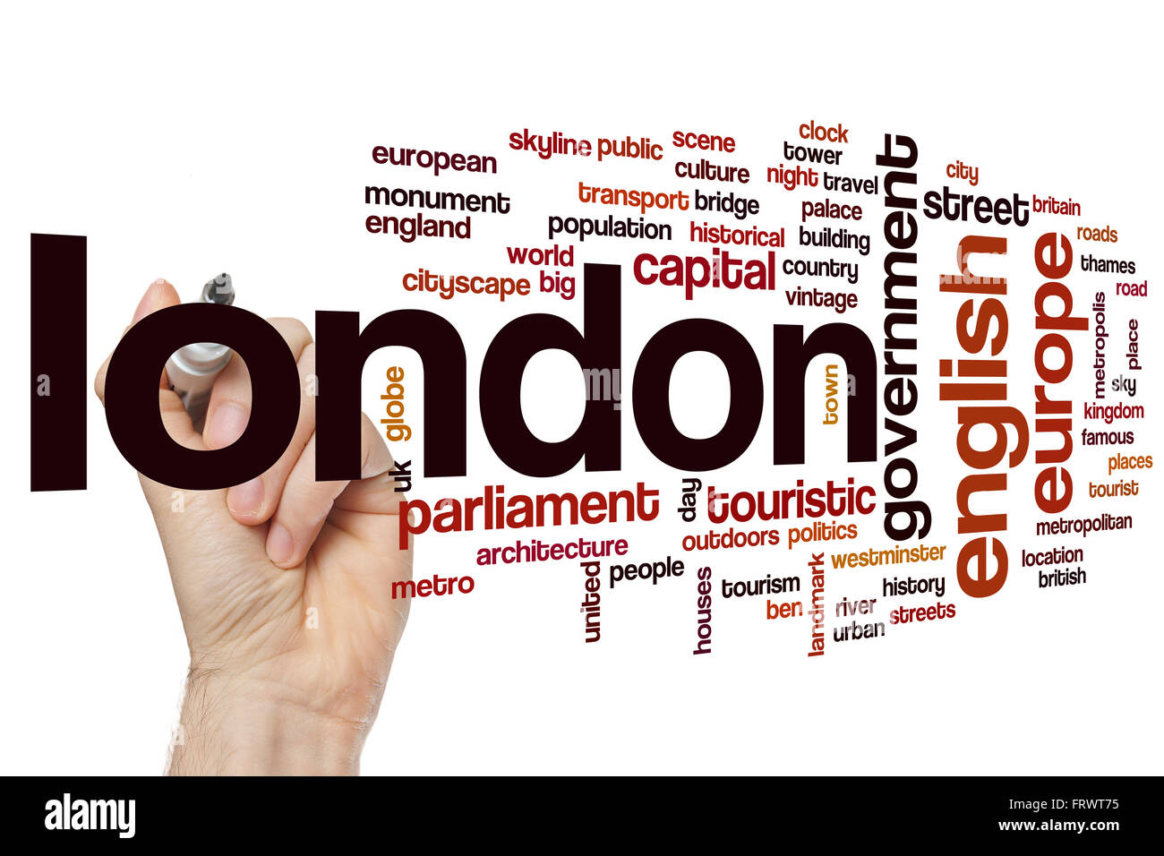 London-Wort-Cloud-Konzept Stockfoto