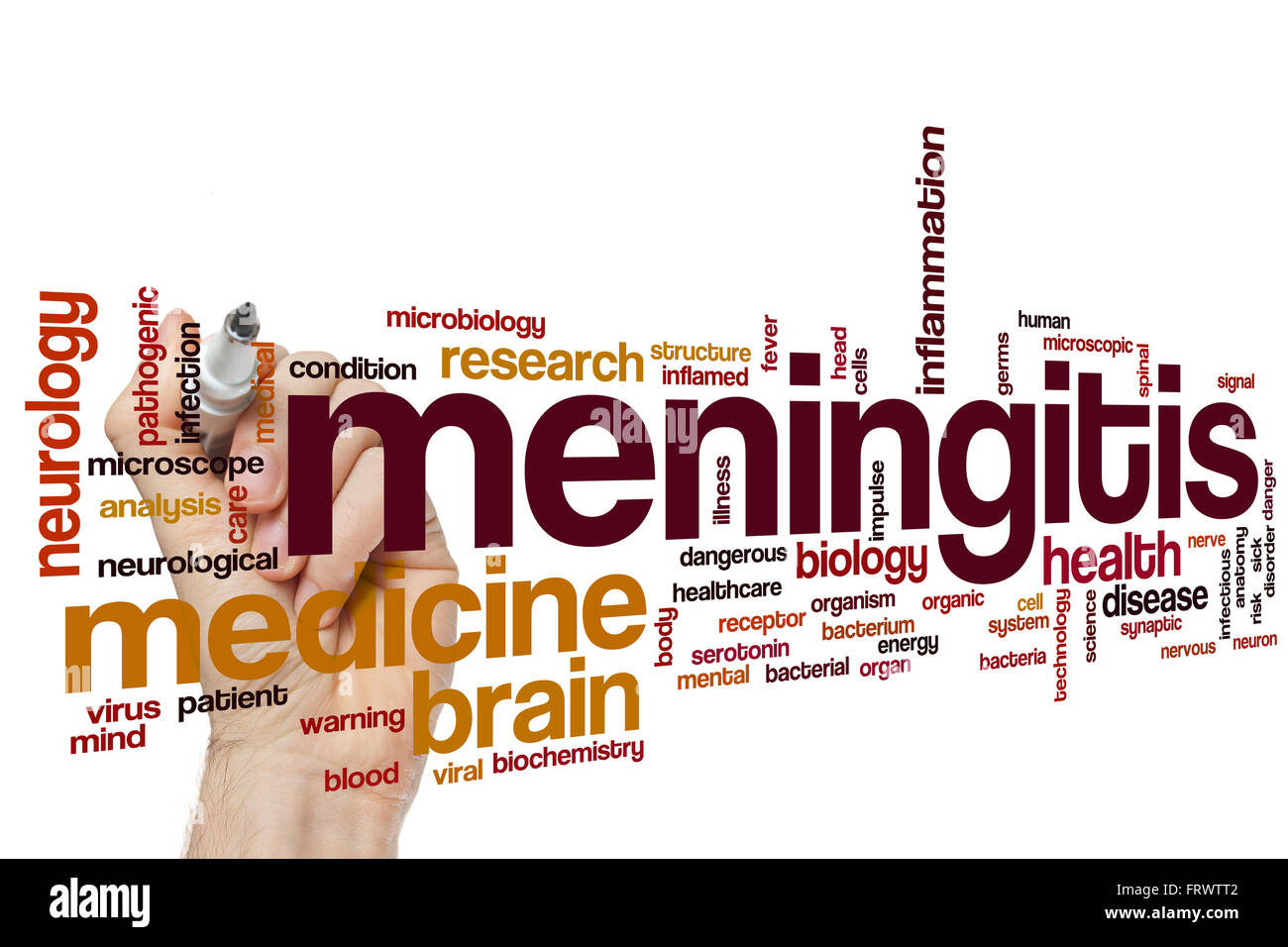 Meningitis-Wort-Cloud-Konzept Stockfoto