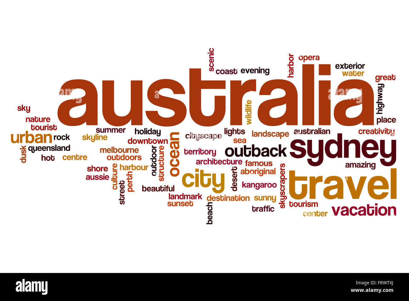 Australien-Wortwolke Stockfoto