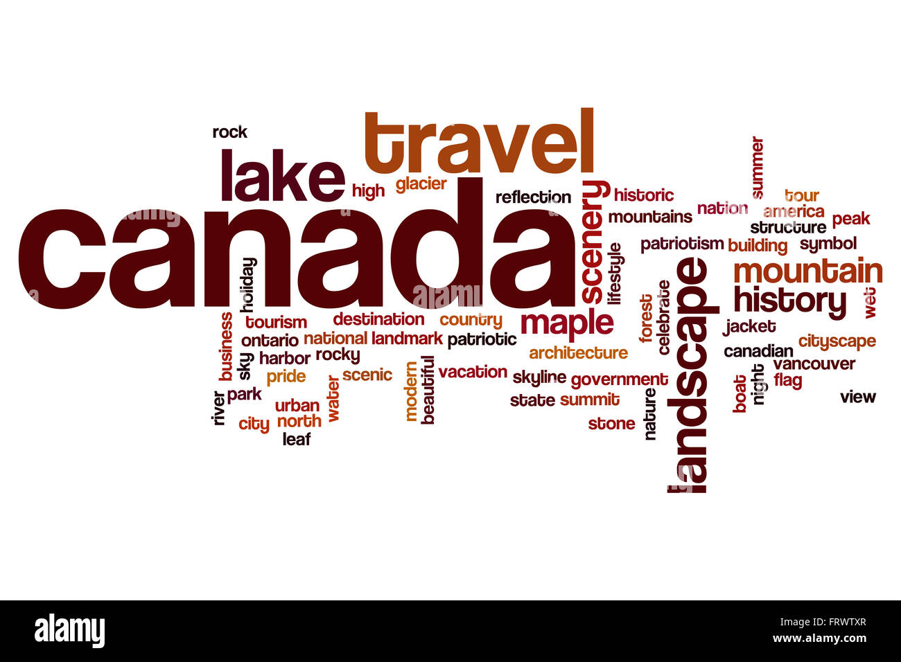 Kanada-Wortwolke Stockfoto