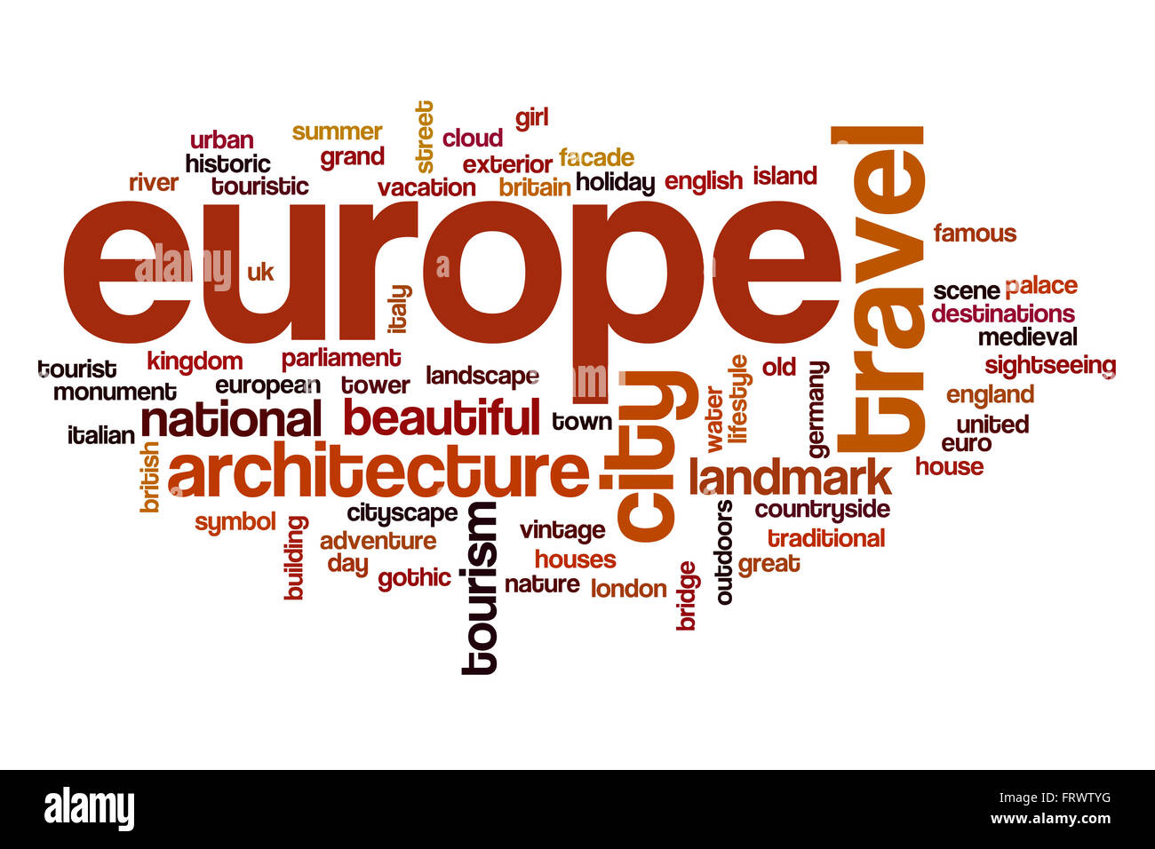 Europa-Wortwolke Stockfoto