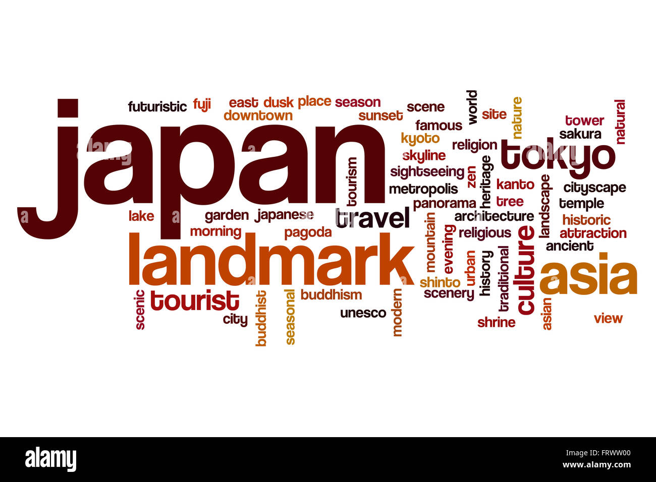 Japan-Wortwolke Stockfoto