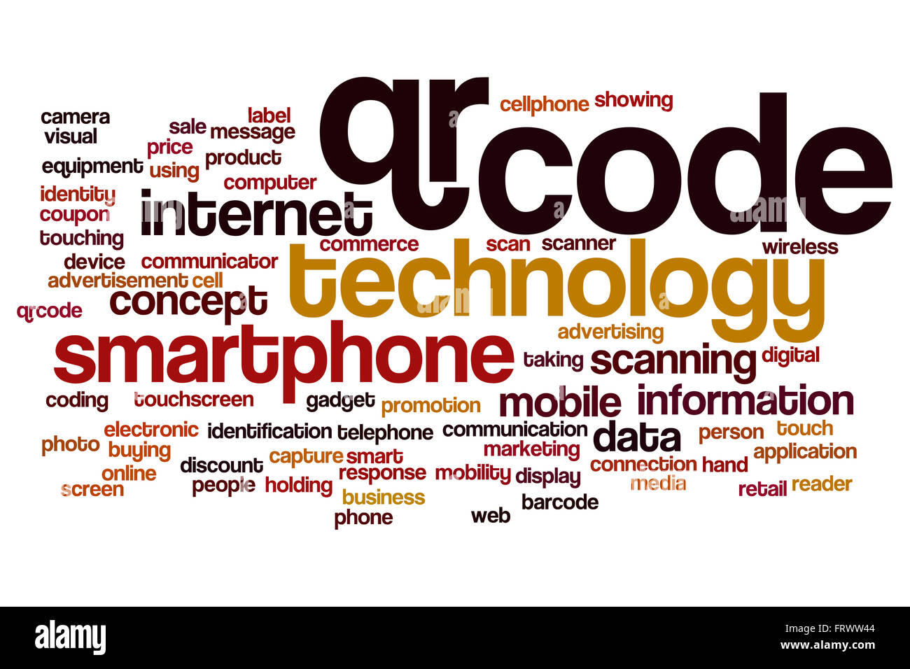 QR-Code-Wort-Wolke Stockfoto