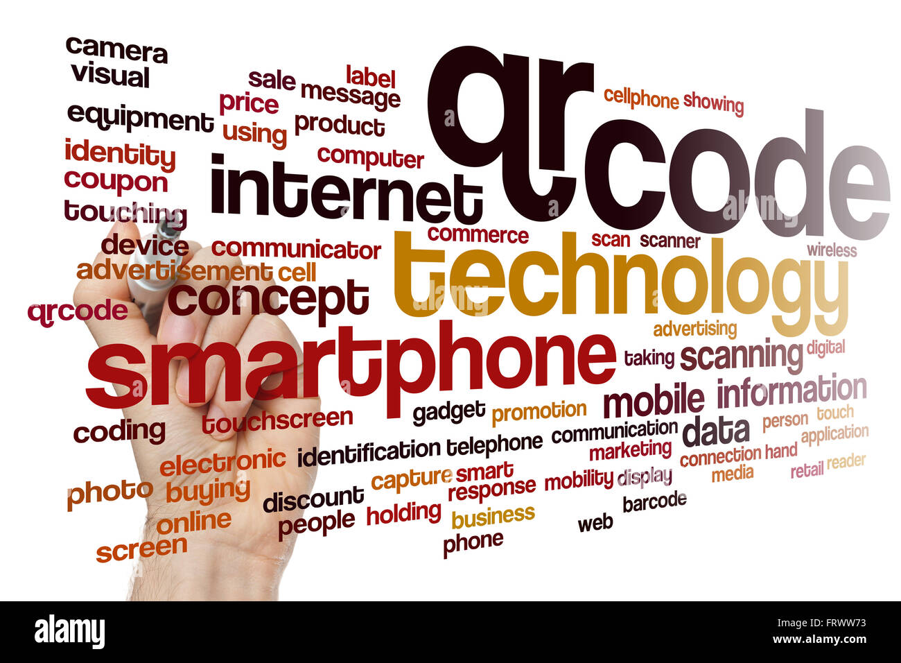 QR-Code-Wort-Wolke Stockfoto