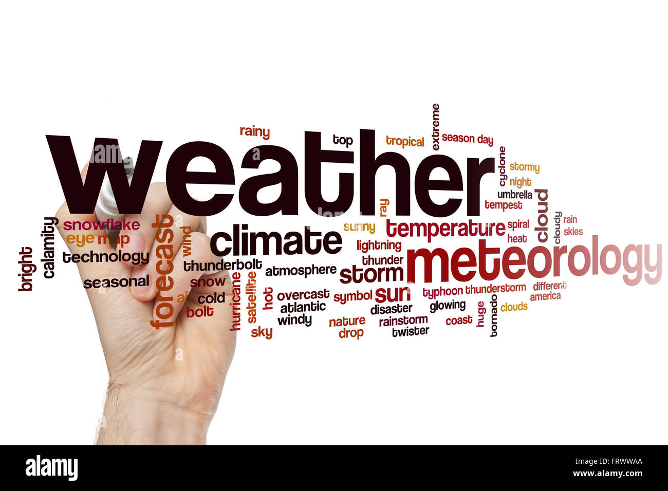 Wetter Wort cloud Stockfoto