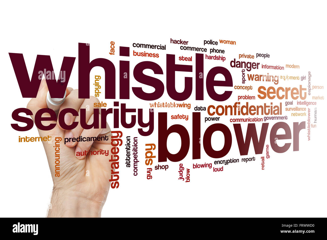Whistleblower-Wortwolke Stockfoto