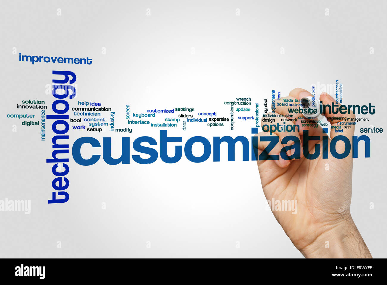 Customization-Wort-Wolke-Konzept Stockfoto