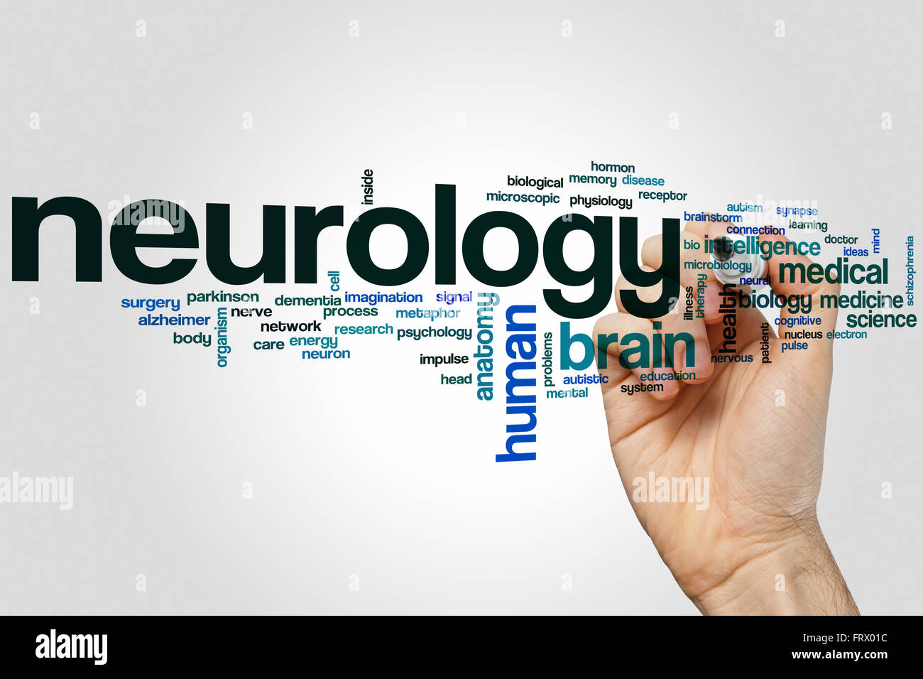 Neurologie-Wort-Cloud-Konzept Stockfoto
