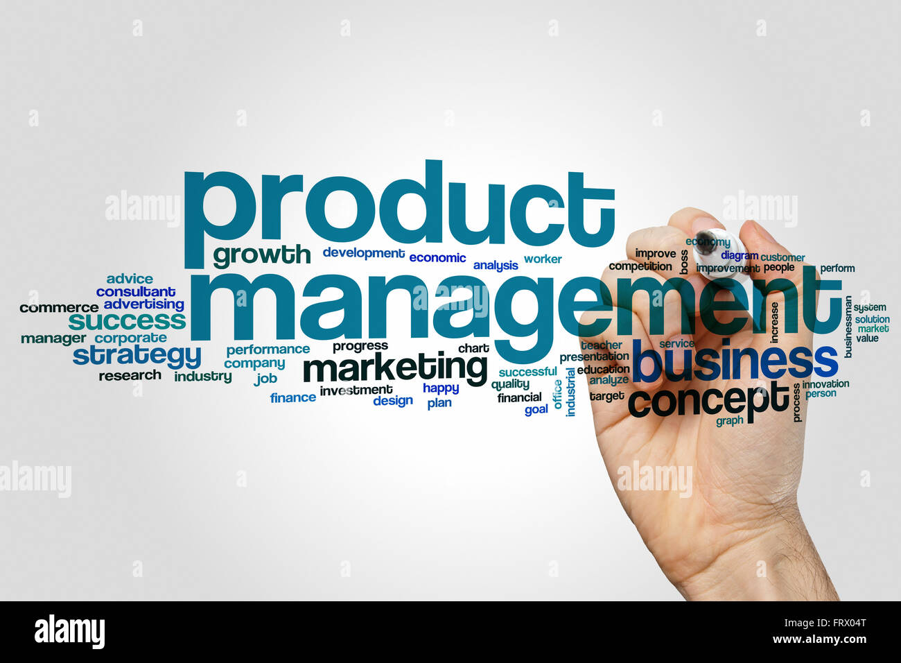 Produkt Management Wortwolke Stockfoto