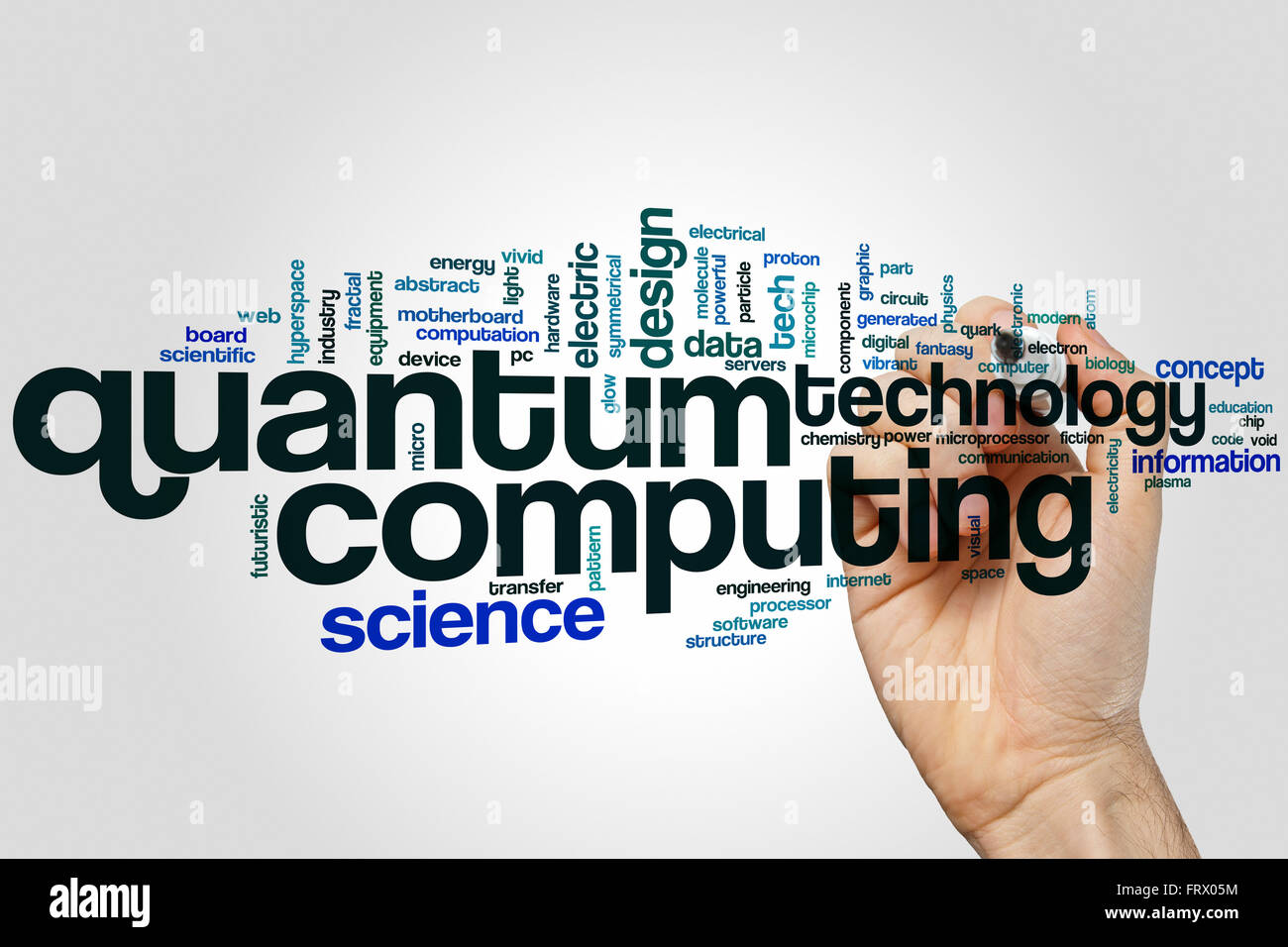 Quantum computing Word Cloud-Konzept Stockfoto