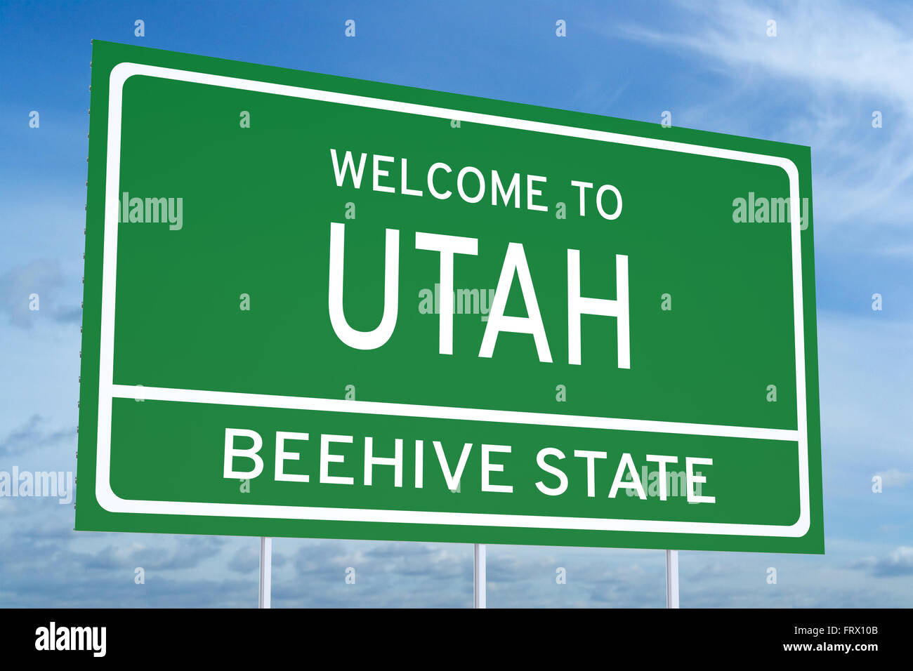 Herzlich Willkommen Sie in Utah State-Konzept auf Verkehrszeichen Stockfoto