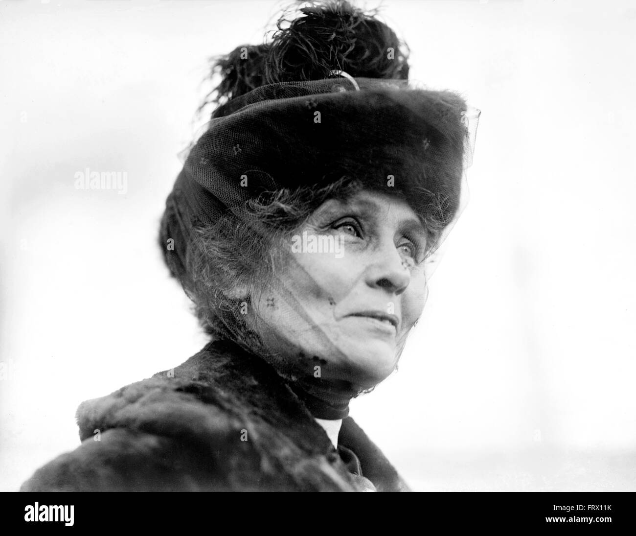 Emmeline Pankhurst, Porträt des Führers der britischen Suffragetten-Bewegung, kann 1912 Stockfoto
