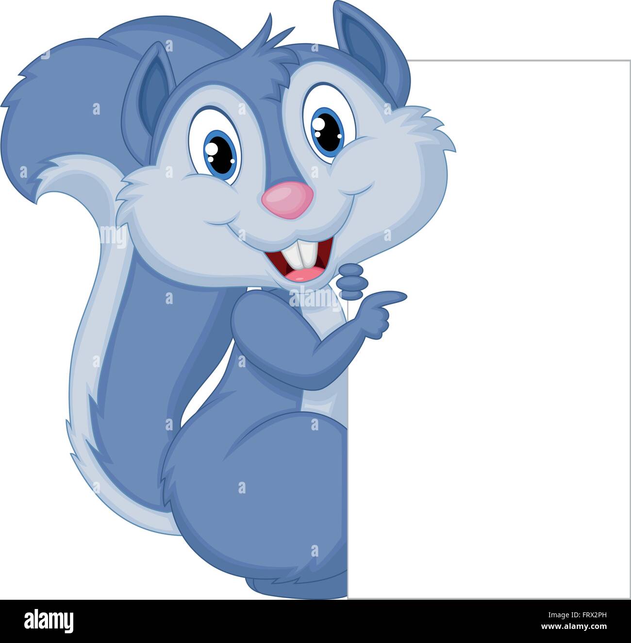 Niedliche Eichhörnchen cartoon Holding leer Zeichen Stock Vektor