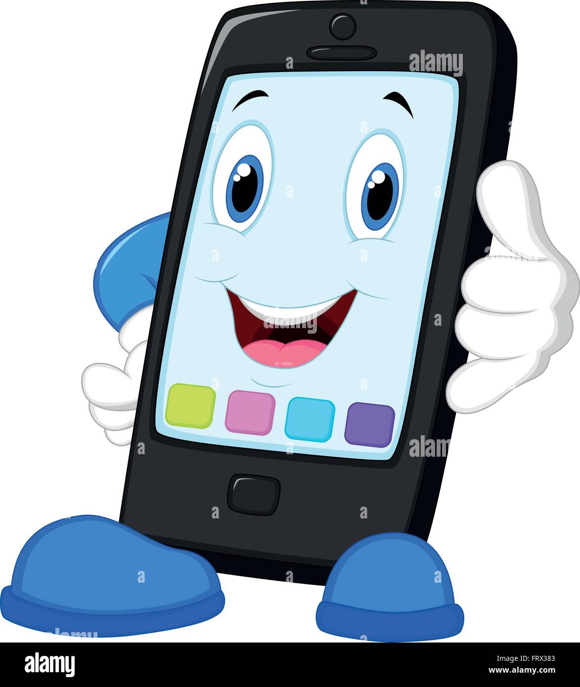 Smart Phone cartoon mit Daumen hoch Stock Vektor