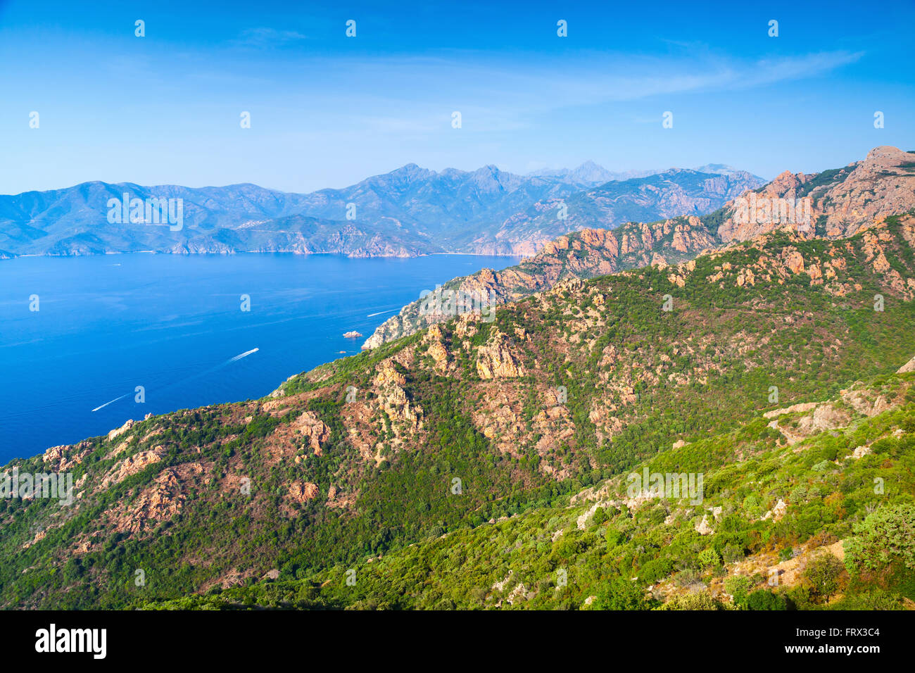 Küstenlandschaft von Piana Region mit Felsen und Meer Süd-Korsika, Frankreich Stockfoto