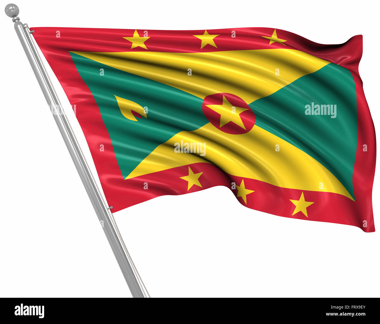 Flagge von Grenada, ist dies ein Computer generierten und 3d gerenderten Bild. Stockfoto