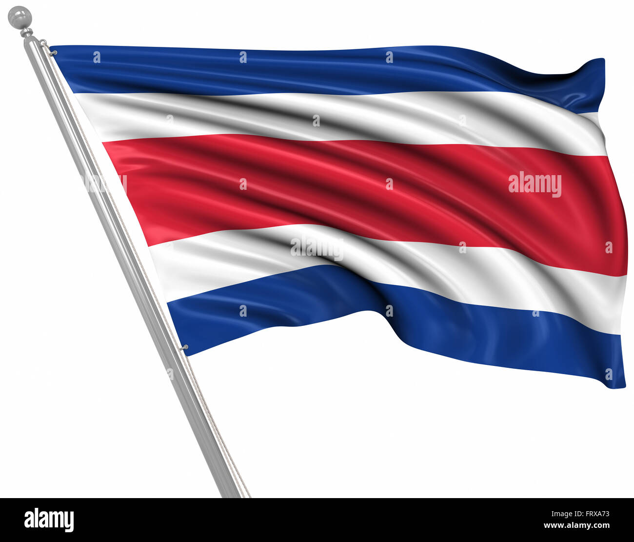 Flagge von Costa Rica, ist dies ein Computer generierten und 3d gerenderten Bild. Stockfoto