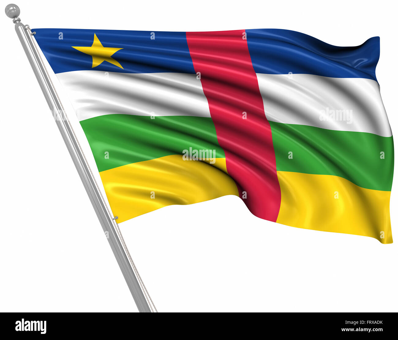 Flagge der Zentralafrikanischen Republik, ist dies ein Computer generierten und 3d gerenderten Bild. Stockfoto
