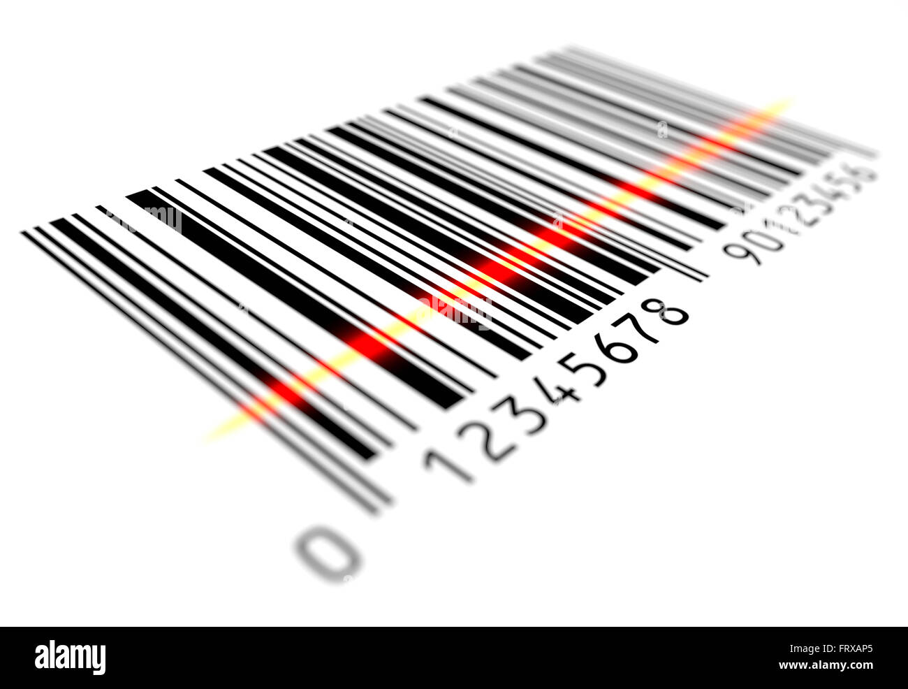 Barcode scannen, 3d gerenderte Bild. Stockfoto