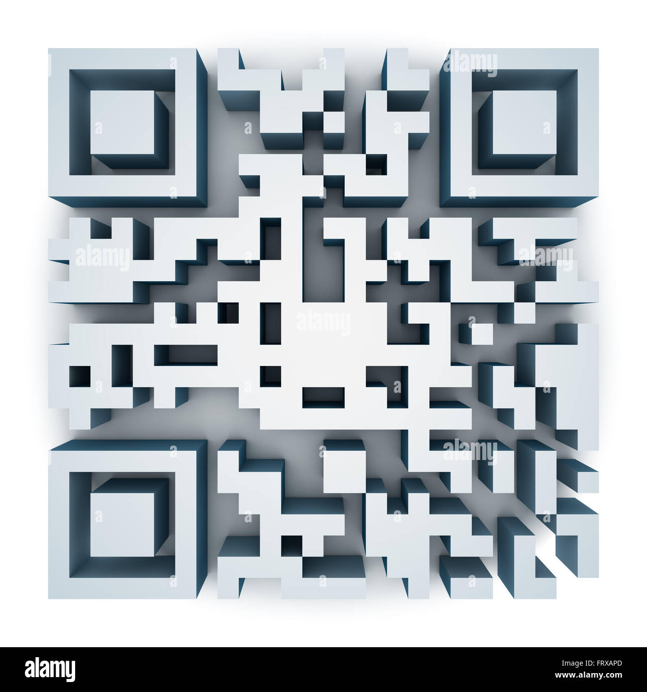 QR-Code, 3d gerenderte Bild. Stockfoto