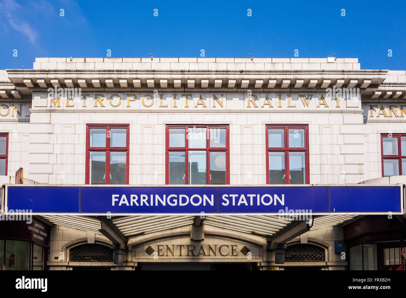 Farringdon Station alte Eingang, London, England, U.K Stockfotografie