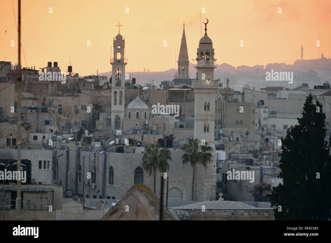 Blick über Bethlehem in Palästina in der Nähe von Israel Stockfoto