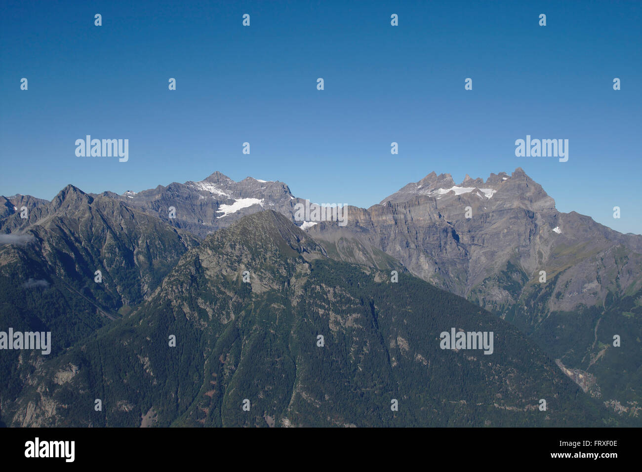 Dents du Midi mit Tour Salliere und Cime de l ' est, Schweiz Stockfoto