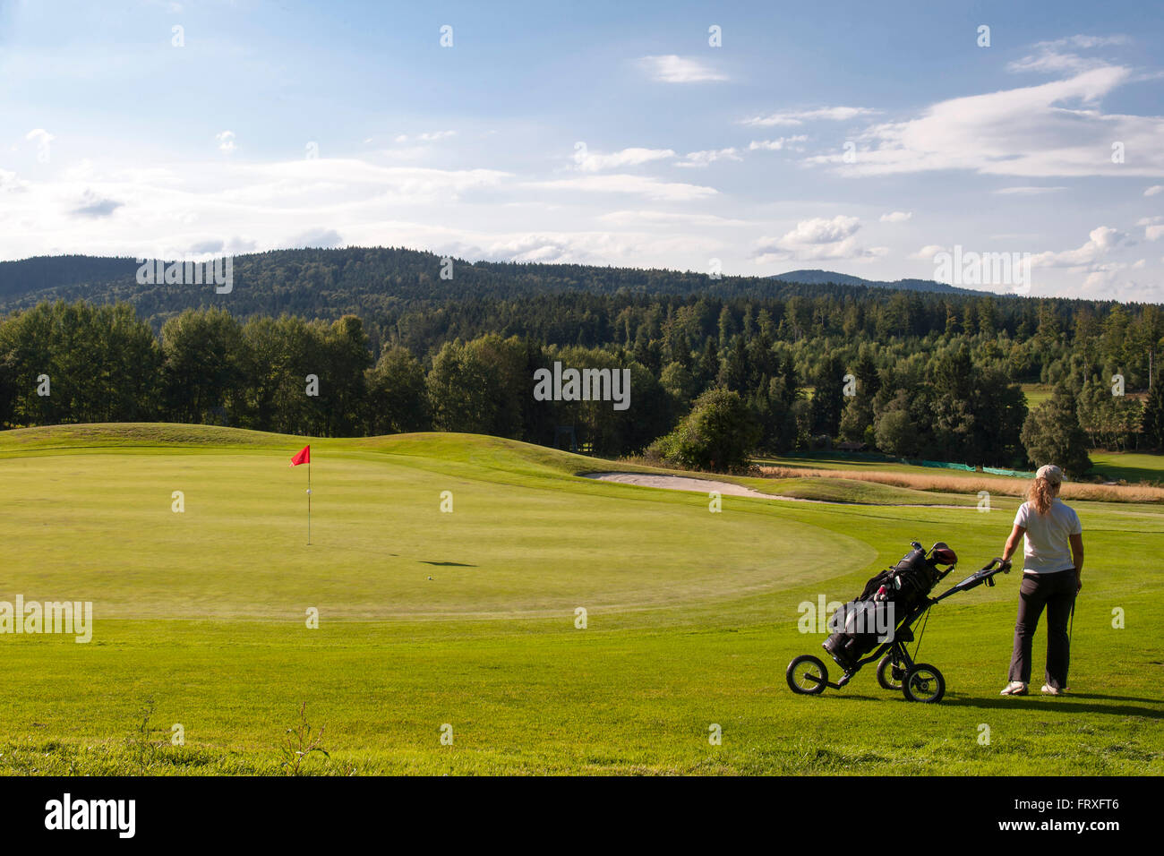 Golfclub Deggendorf, Rusel bei Deggendorf, Bayerischer Wald, Bayern, Deutschland Stockfoto