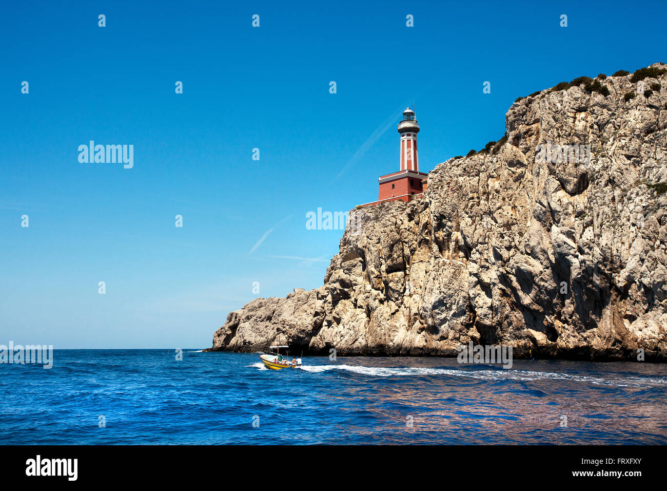 Leuchtturm, Capri, Neapel, Kampanien, Italien Stockfoto