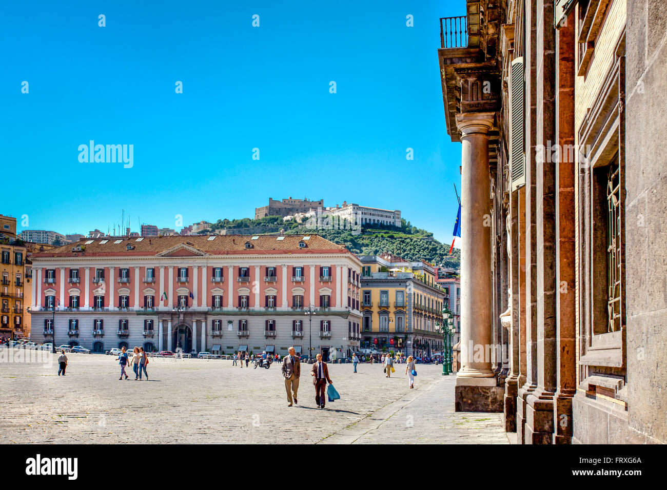 Piazza del Plebiscito, Neapel, Golf von Neapel, Kampanien, Italien Stockfoto
