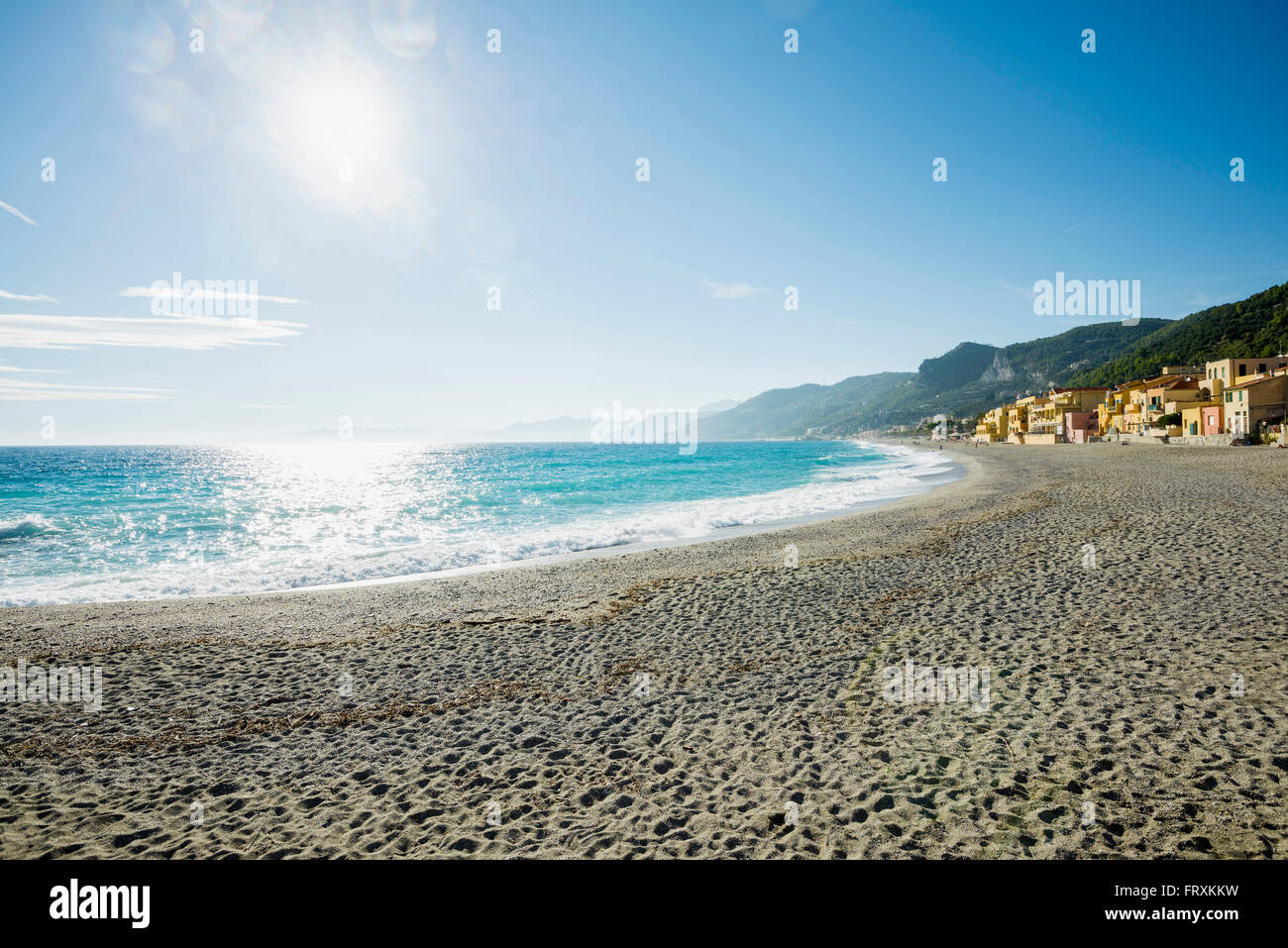 Strand, Varigotti, Finale Ligure, Provinz von Savona, Ligurien, Italien Stockfoto