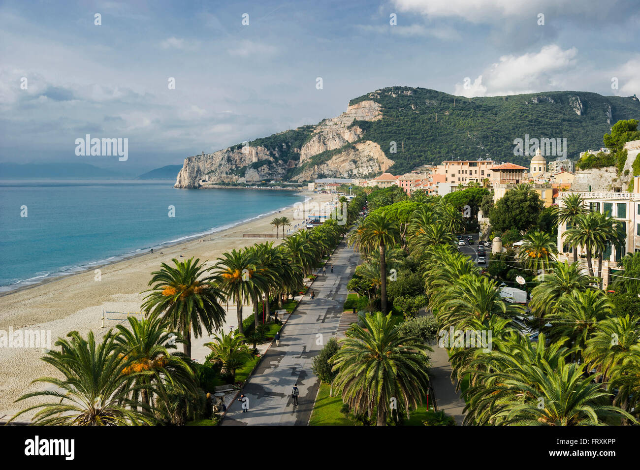 Riviera Delle Palme, Finale Ligure, Provinz von Savona, Ligurien, Italien Stockfoto