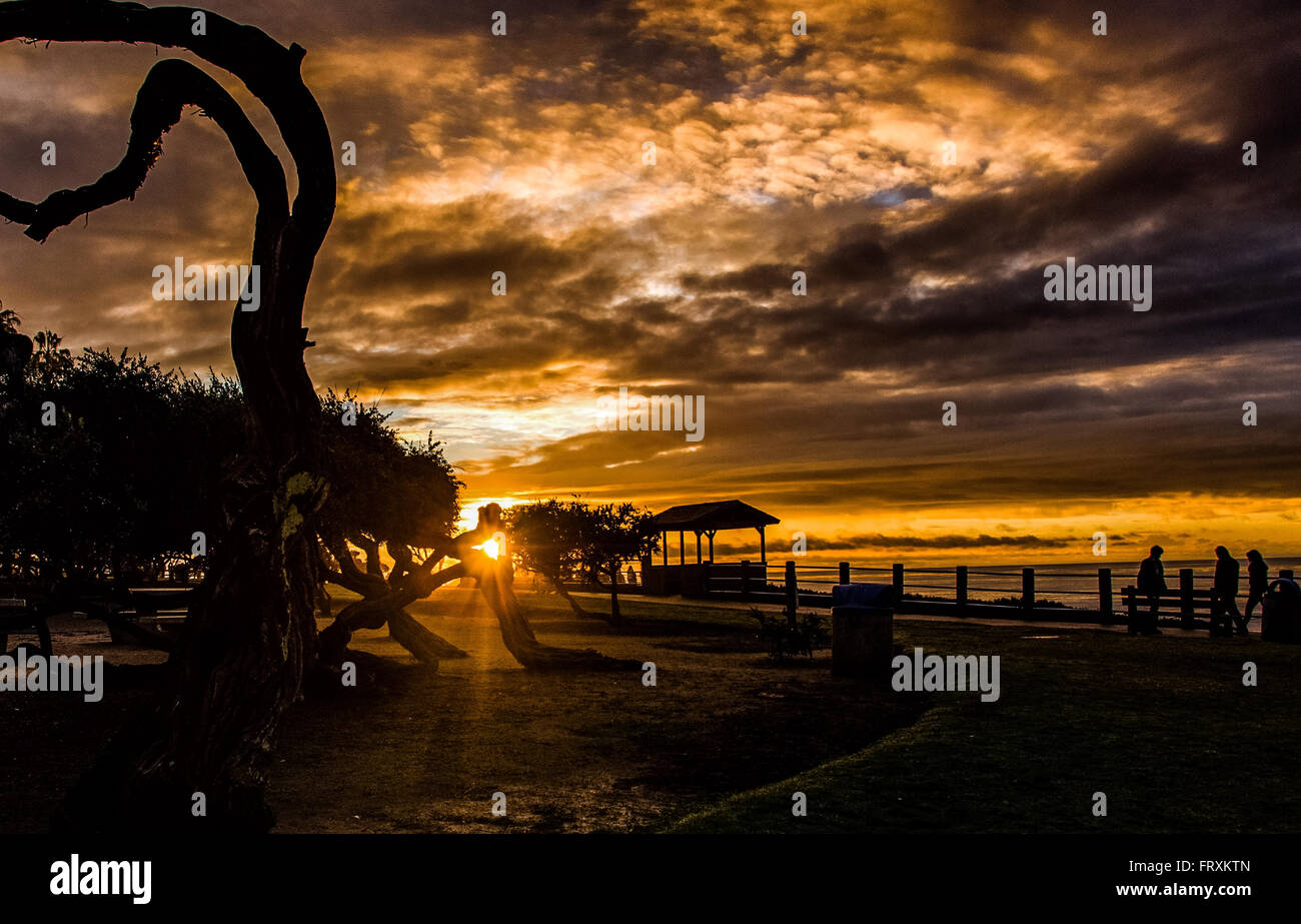 Sonnenuntergang in La Jolla Beach in San Diego, CA, USA Stockfoto