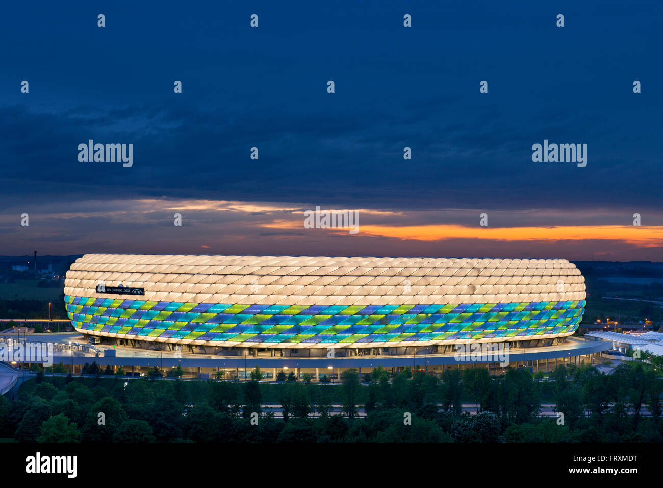 Allianz-Arena beim Champions League Finale 2012, München, Upper Bavaria, Bayern, Deutschland Stockfoto