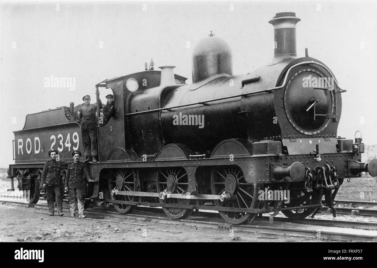 GWR Dean waren 0-6-0 Dampflok in Dieppe Docks beim servieren mit der Eisenbahn Unternehmensbereich, Royal Engineers im ersten Weltkrieg Stockfoto