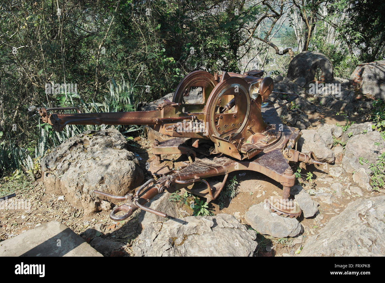 Alten Krieg Kanone in Luang Prabang - Laos Stockfoto