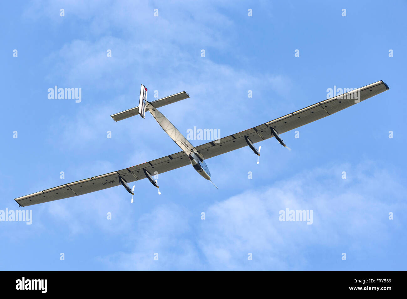 Solar Impulse 2 ist ein Schweizer lange Reihe solar angetriebene Experimentalflugzeug tragen die Registrierung HB-SIB entwickelt Stockfoto