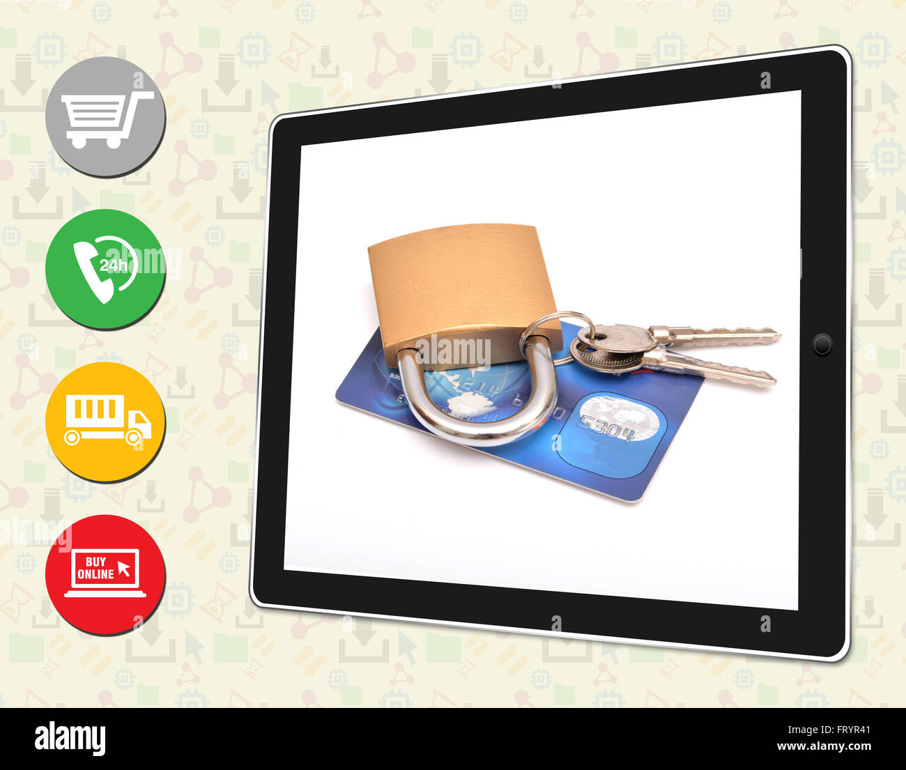 Online-Shopping leicht gemacht mit Secure Payment. Stockfoto