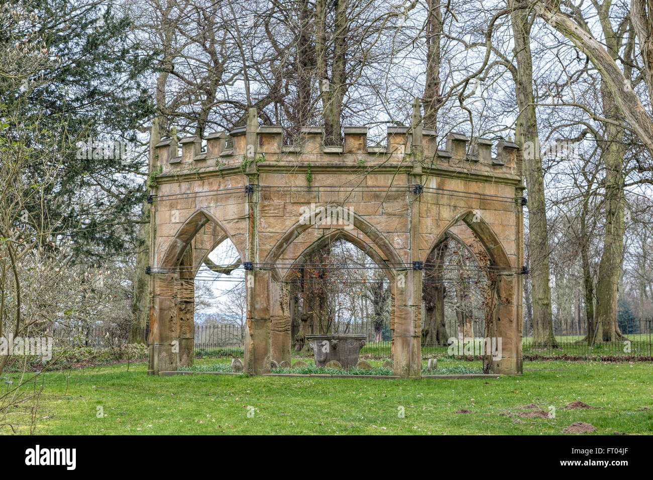 Die Gothick Voliere Im Garten Am Renishaw Hall Ein 17