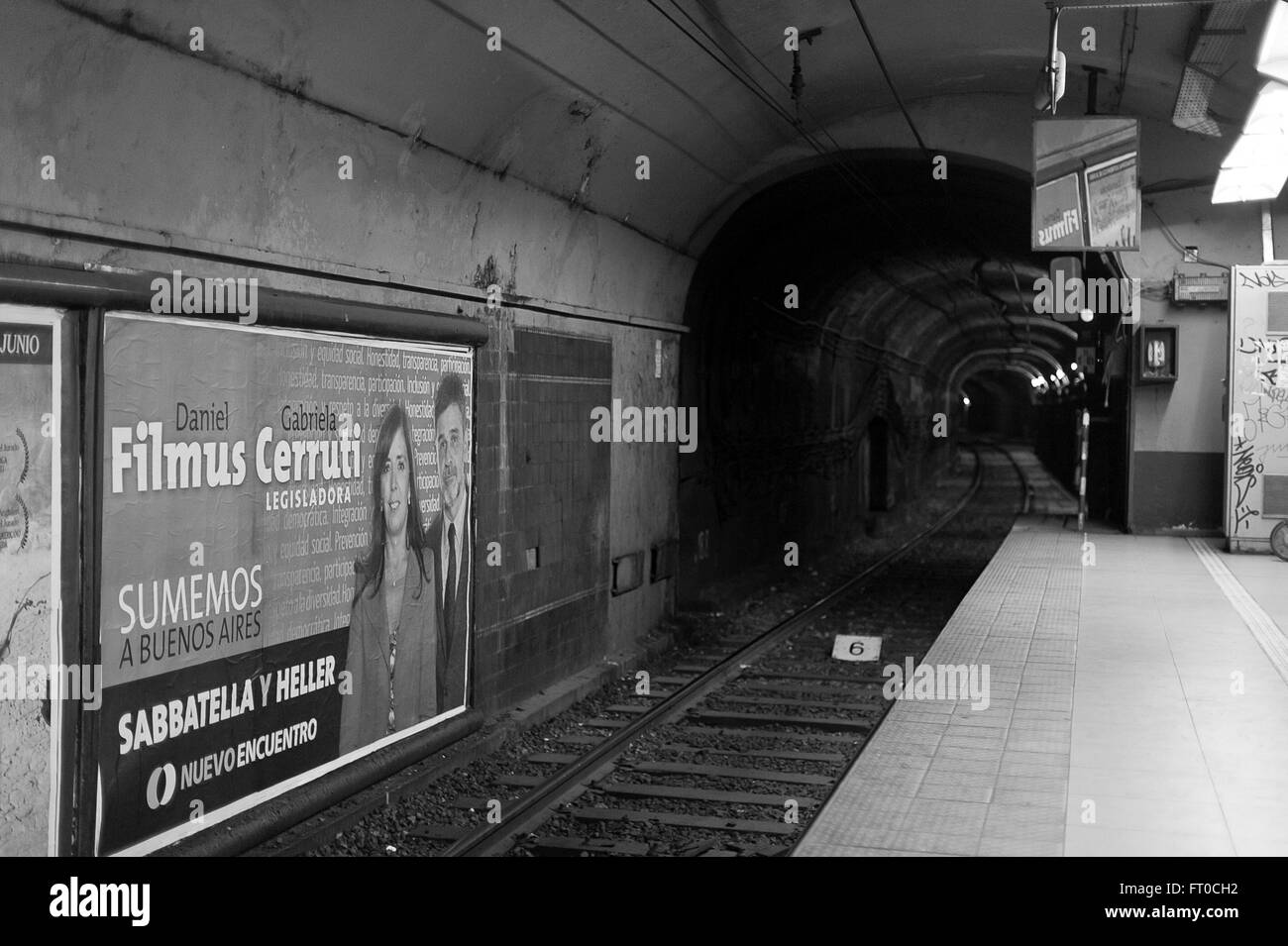 Bahnsteig, Buenos Aires Subway Stockfoto