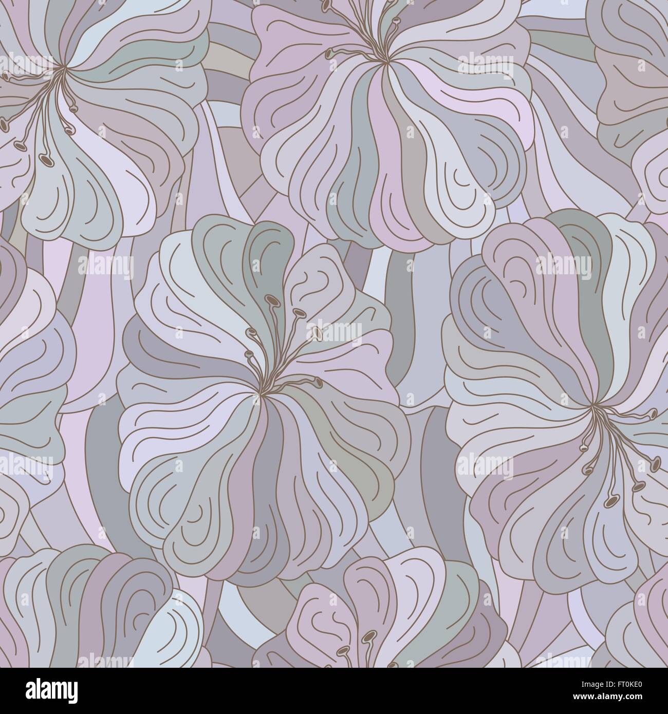 Vektor nahtlose Blumenmuster. Boho-Style-Design für Stoffe, Textilien, Papier, Tapete und Abdeckungen. Stock Vektor