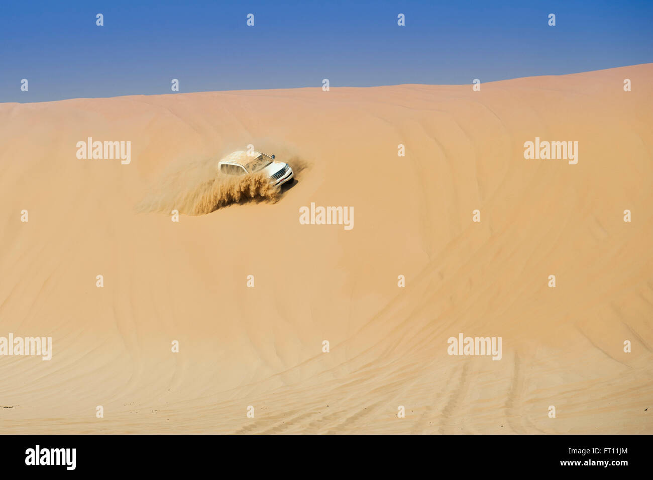 Off-Road-Wüstentour, Abu Dhabi, Vereinigte Arabische Emirate Stockfoto