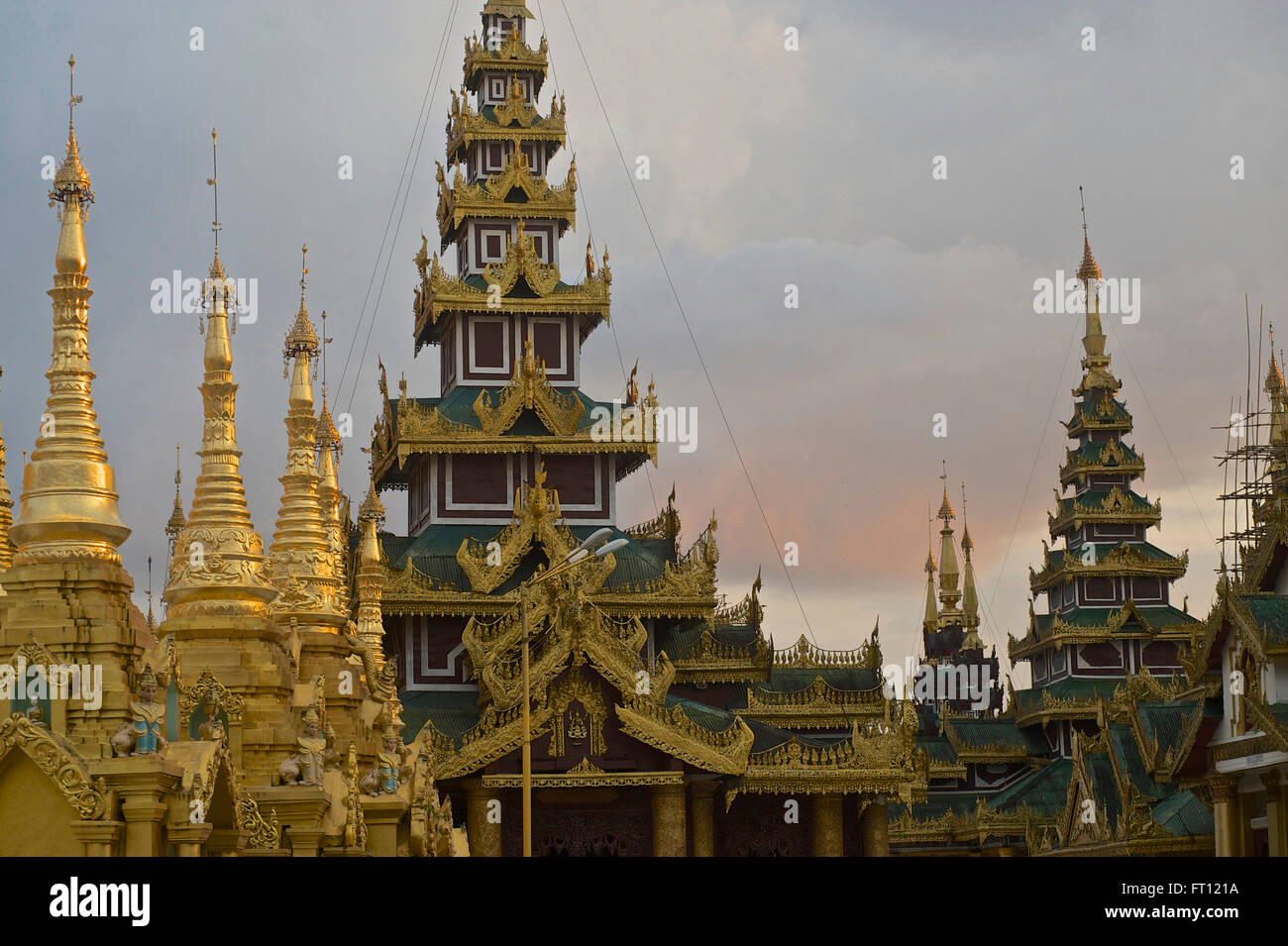 Shwedagon-Pagode, Yangon, Rangun, Hauptstadt von Myanmar, Burma Stockfoto