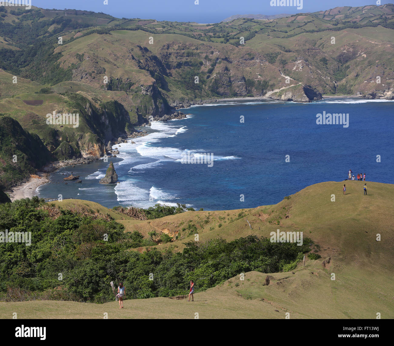 Küste und Marlboro Hügel in Batanes, Batan Island, Batanes, Philippinen, Asien Stockfoto