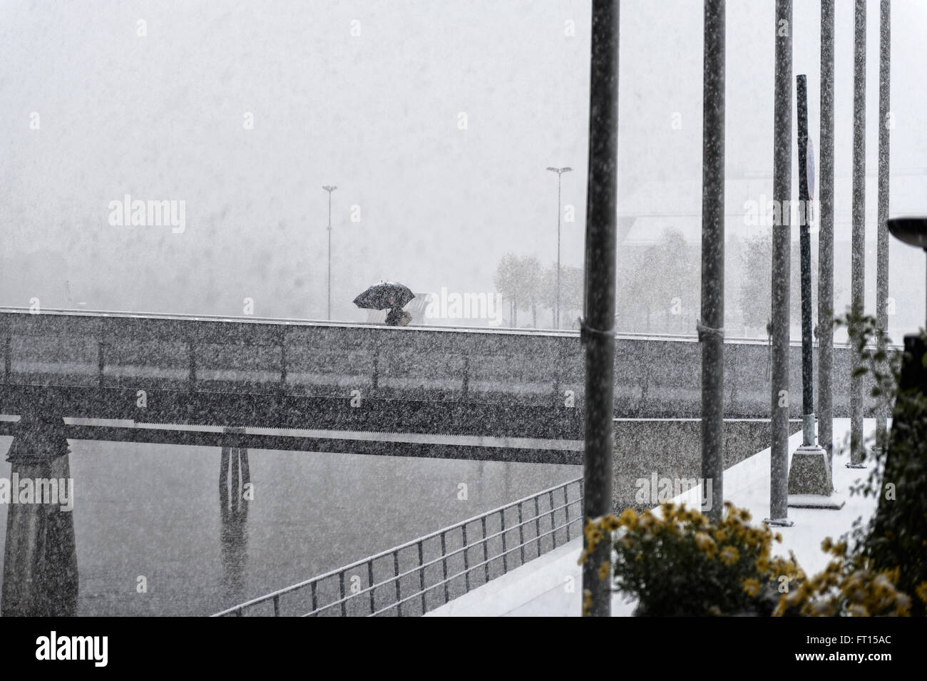 Starker Schneefall Dusche. Trondheim. Norwegen. Europa Stockfoto