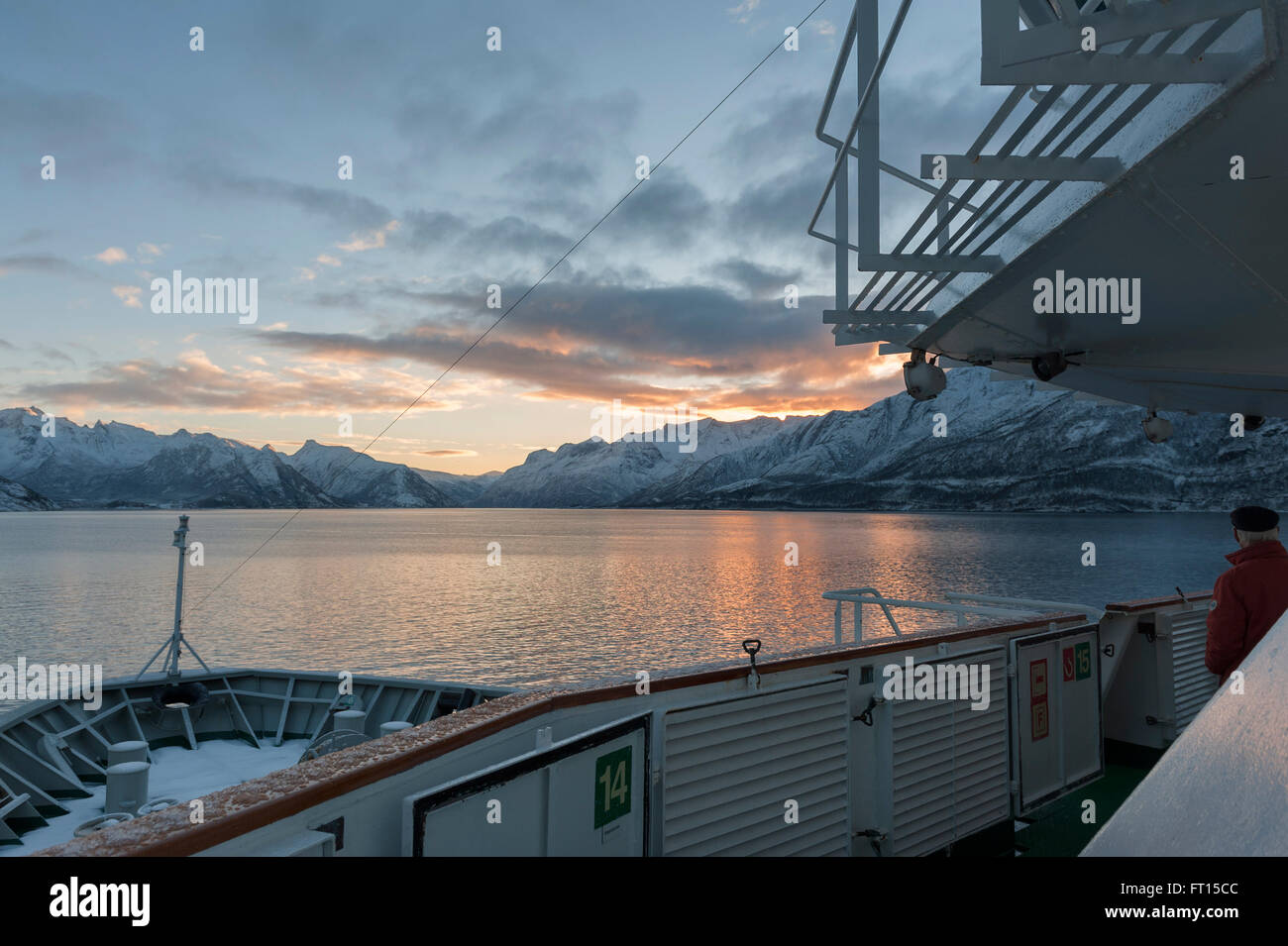 Hurtigruten Schiff MS Nordlys. Norwegen. Europa Stockfoto