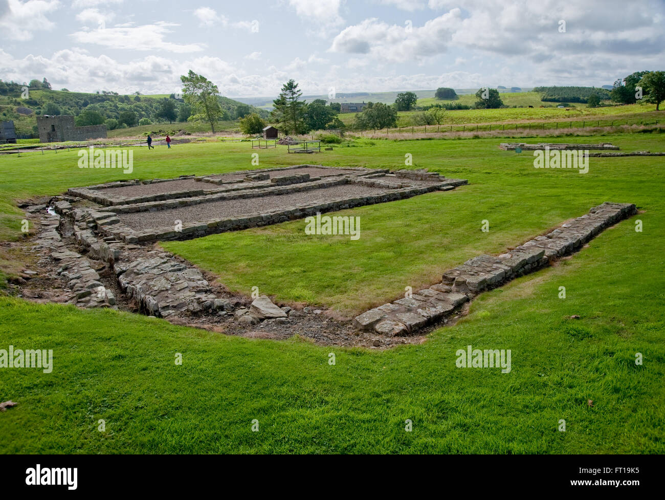 Ruinen von Vindolanda Roman Fort in England Stockfoto