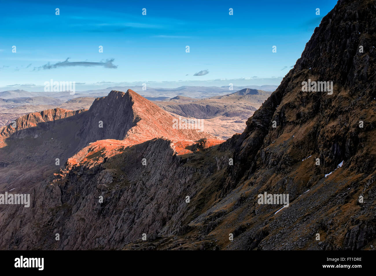 Snowdonia Mountain von oben Stockfoto