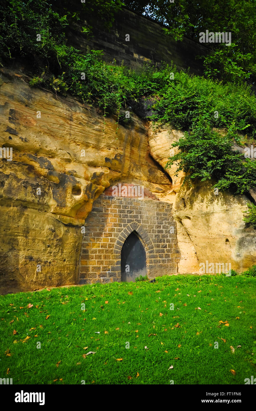 Nottingham-Burgmauer Stockfoto