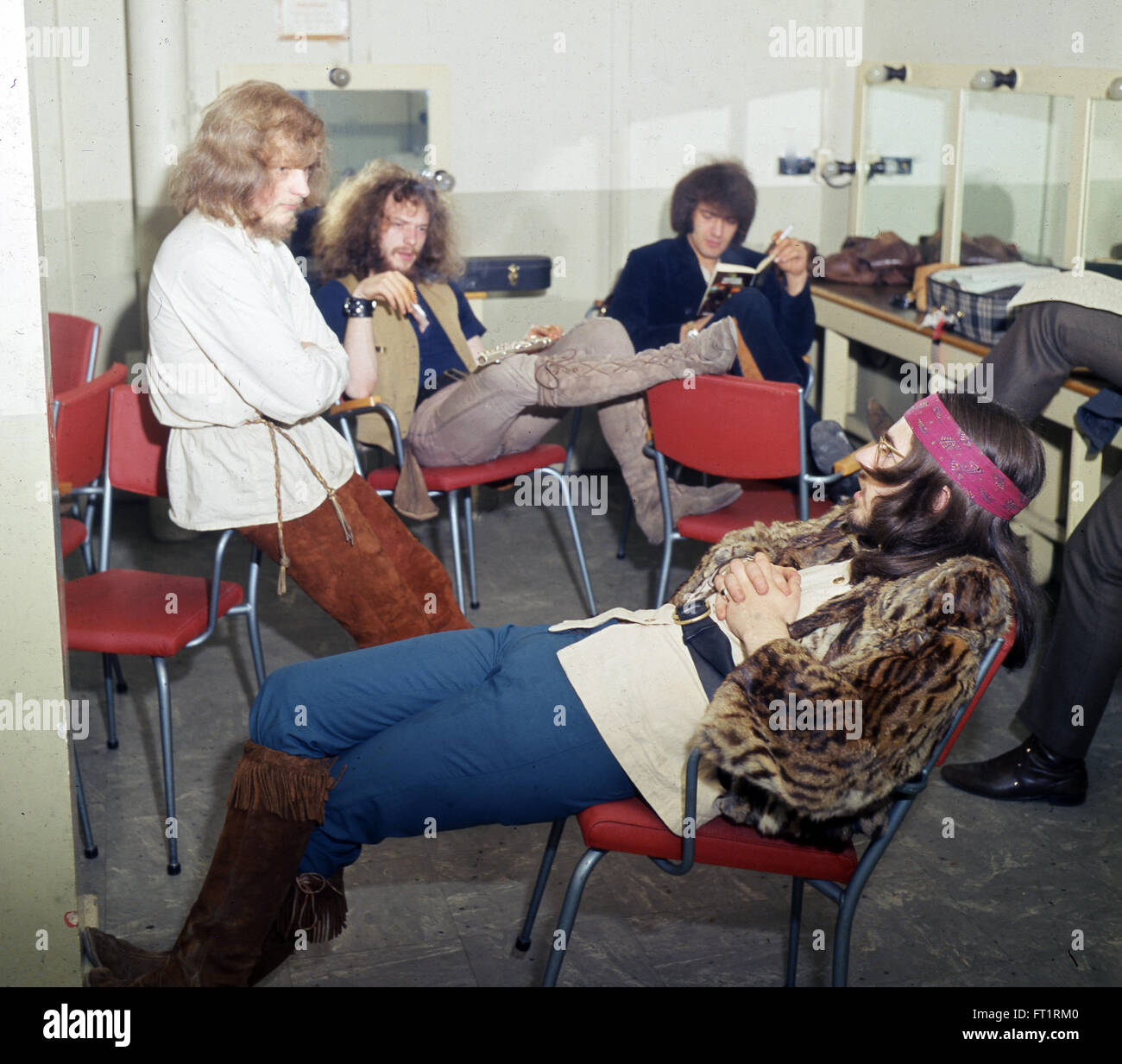 JETHRO TULL UK-pop-Gruppe im Jahr 1969. Von links: Martin Barr, Ian Anderson, John Evan, Jeffrey Hammond Stockfoto